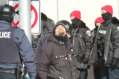 Police Break Up Ottawa Truck Protest : February 2022 : Personal Photo Projects : Photos : Richard Moore : Photographer